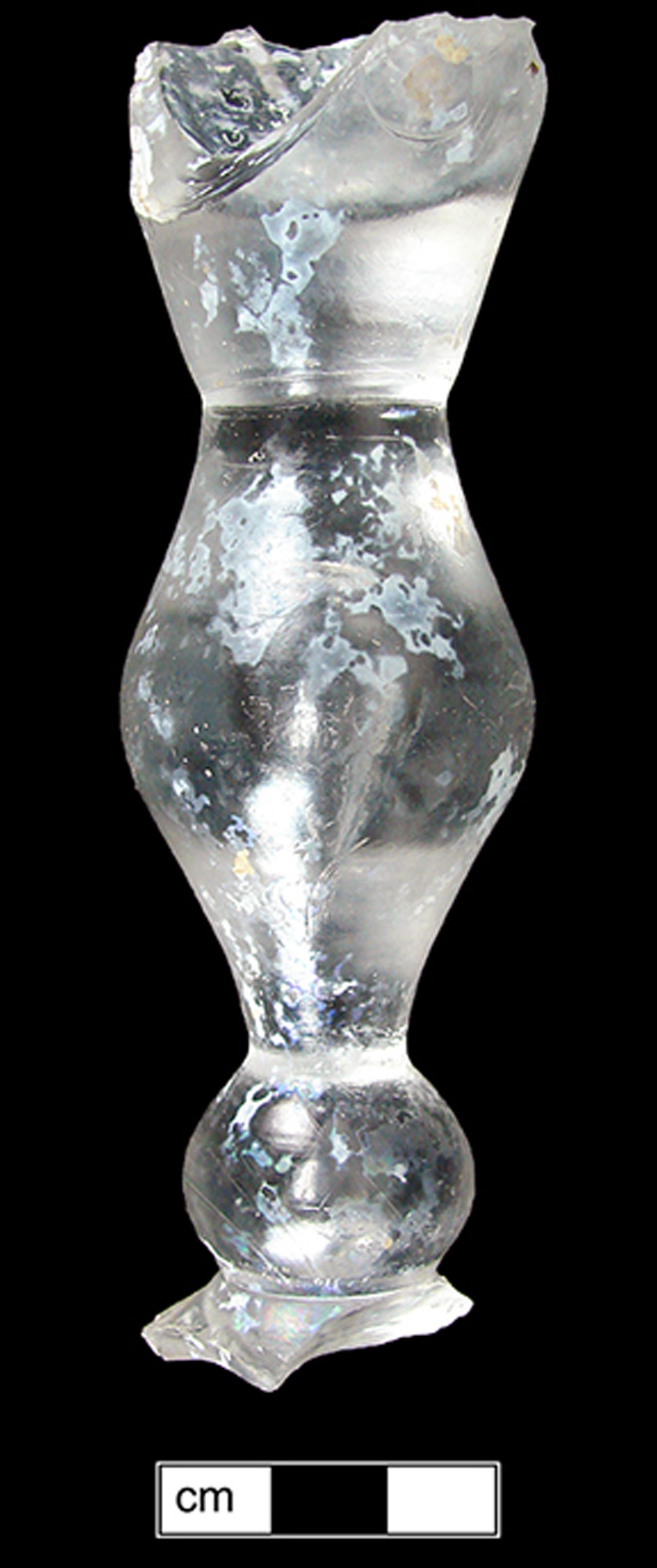 Image of colorless glass stemmed glass.