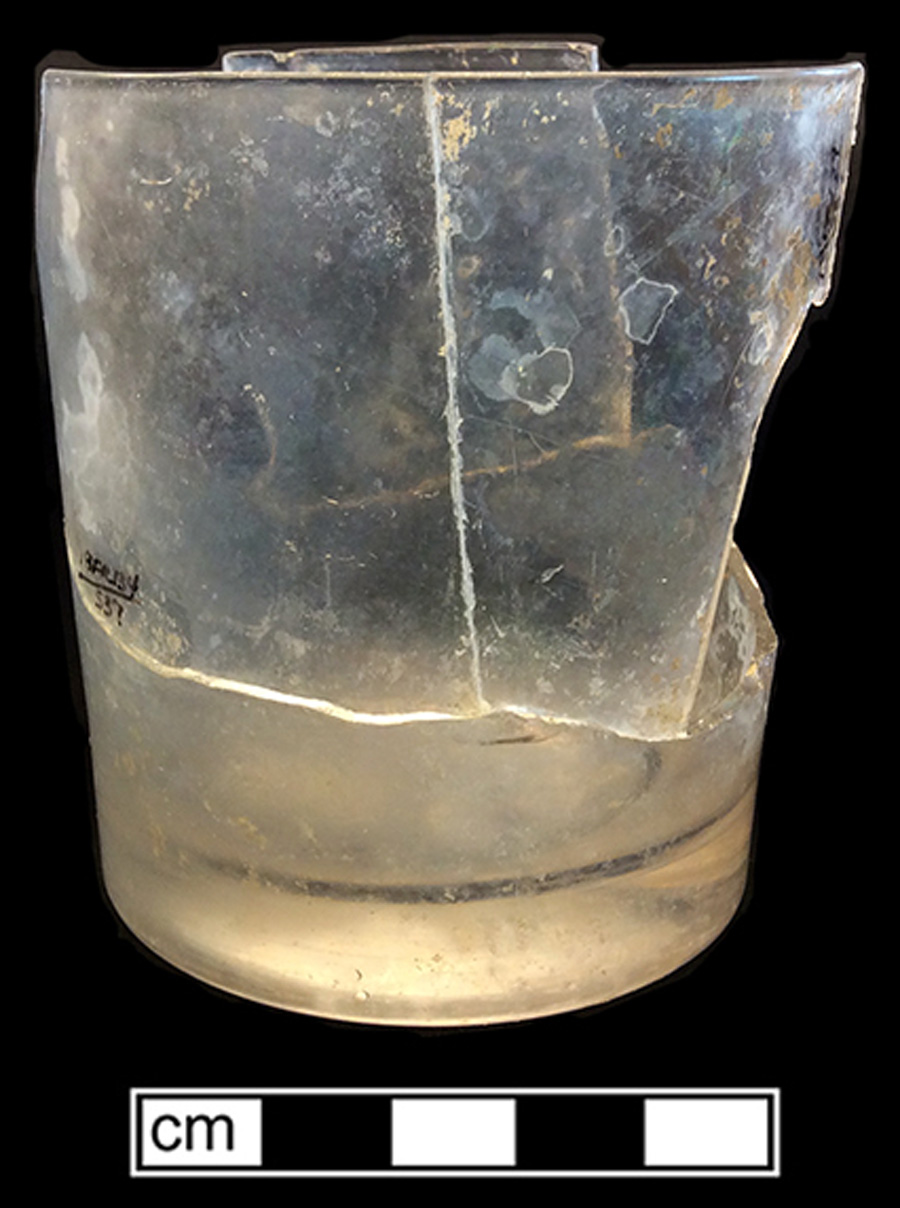 Image of colorless glass tumbler.