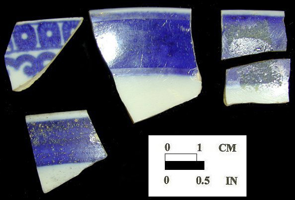 Underglaze blue painted English porcelain from the Oxon Hill, 18PR175, vessel #6591.