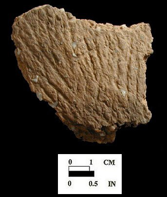 Shepard cord-marked base sherd from Biggs Ford site 18FR14/152.