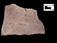 Popes Creek interior scoring on body sherd from Popes Creek site 18CH74-SI Cat. #209006-Courtesy of the Smithsonian Institution, Museum of Natural History, Department of Anthropology.