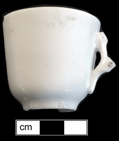 Porcelain toy cup with broken handle. 18BC80