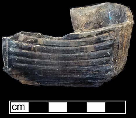Colorless leaded molded open salt. 18BC79