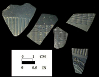 English dry-bodied black basalt fragments - from MAC Lab collections - click to see all images.