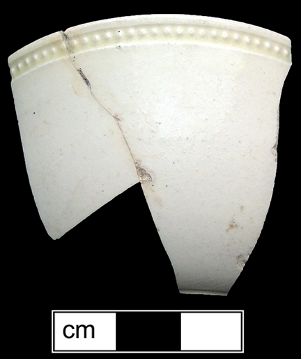 Creamware cup with beaded rim from 18AN39.