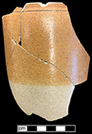 English brown salt glaze stoneware straight sided tankard with iron oxide slip. Rim diameter: 4.5&rdquo; from 18CV60.