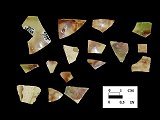 Clouded and tortoiseshell patterns on body sherds from various unidentified vessels from 18BA282 Banneker.