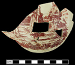 Overglaze printed creamware  teapot sherds from 18AN39.