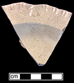 Creamware shell edge plate. Rim diameter: 6.50&rdquo;. Lot:17, Provenience:1HX.591.26 Privy Stratum 4. 18BC38