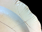 Creamware plate, shell edge, rococo. Rim diameter: 8.00&rdquo;. Lot: 47G 357-3. 18BC50.