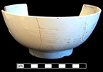 Creamware common shape bowl. Rim diameter: 6.25&rdquo;, Vessel height: 2.75&rdquo;. Lot 190-24.