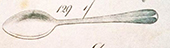 Illustration from Griffin 2005:130 Shown as teaspoon or mustard spoon (Number 129) in Leeds Pottery book first published in 1783 and reprinted in 1794.