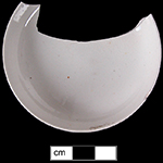 Possible toy saucer, 2.75&rdquo; diameter.&nbsp;A 1795 order for the firm of Josiah Wedgwood included &ldquo;Toy Tea Sets&rdquo; (Mankowitz: 37) - collected at site of Neale & Co. and Wilson (active 1778-1816) by George Miller in 1986.