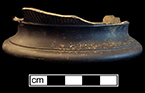 Dry-bodied black basalt teapot base with&nbsp;engine-turned decoration. Base diameter: ? .Lot: 423. 18BC51.