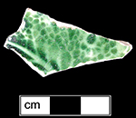 Leaf molded dishes, circa 1760-1770.  Two have green glaze and one is bisque fired - collected by George L. Miller in 1986 in Staffordshire, England.
