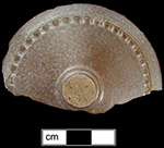 Teapot lid with beaded decoration.  Rim diameter is 2.5&rdquo; from 18AN30 Saunders Point.
