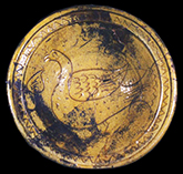 North Devon sgraffito dish, dated 1730. On display at the White Swan Tavern, Chestertown. Private collection.