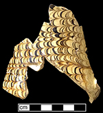 North Midlands slipped earthenware handled cup/mug with combed brown slip on white slip ground, from 18KE292.