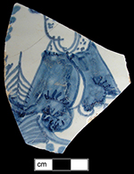 Punchbowl or similar hollow formfeaturing a seated Chinese figure most commonly made between 1670 to 1699 (Shlasko 1989).