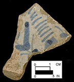Body sherds, Patuxent Point, 18CV271, square 1311 (left), and square 1709 (right).
