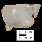 Undecorated tin-glazed cup - interior.