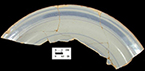 Plate rim sherd, close-up of profile on right.