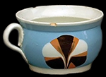 Pearlware porringer with dipped fan decoration, c. 1830. 4.75 inches in diameter-from a private collection.