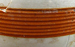 Baluster-form jug with orange-glazed rilled or reeded bands, Close-up detail of rilled or reeded bands shown on right.