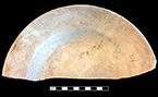 Plate. Unglazed bisque waster. Rim diameter: 9.5”. Impressed mark “Trenton China Co. Trenton N. J.” This company in business between 1859 and 1891 (E. A. Barber 1904). 9.4 mm thick.