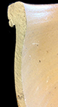 Grey-bodied salt glaze stoneware jar with lug handle. Rim diameter:9.00”, Vessel #:28. 18BC56