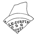 Olive oil bottle seal with molded letters LE SURFIN and ROUSS, with stars, from 18BC51.