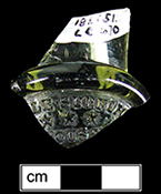 Olive oil bottle seal with molded letters LE SURFIN and ROUSS, with stars, from 18BC51.