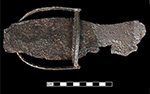 Side-saddle stirrup with full platform to support the foot. The platform was probably once covered in leather, with a leather toe cover. This style is known as a &ldquo;slipper stirrup,&rdquo; from 18BA100 - click image for more info.