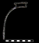 Stirrup fragment with a rectangular eye flared at the top from 18CV91 - click image for more info.