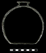Circular stirrup with a solid rectangular platform and flared rectangular eye from 18ST75 - click image for more info. 