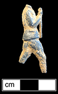 Flat lead toy soldier, similar to examples shown on right, from 18BA282.