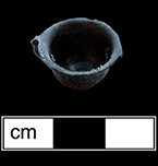 Cast copper alloy or Britannia metal (pewter alloy) toy tea cup. 1.5cm x 1.5cm - from 18BC27. 