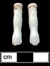 Doll head, leg and arms made of Continental European hard paste porcelain. 4cm x 2cm - from 18MO609.