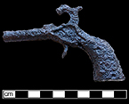 Cast ion toy cap pistol from 18MO609.