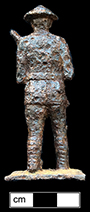 Molded iron soldier from 18PR982, similar to one shown on right from private collection.