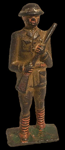 Molded iron soldier from 18PR982, similar to one shown on right from private collection.